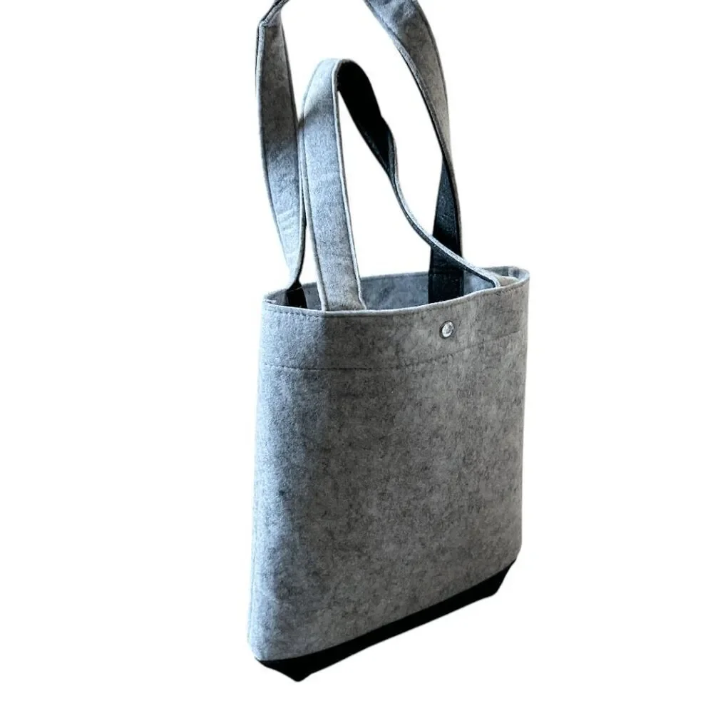 Brand New Grey and Black Felt Tote Bag